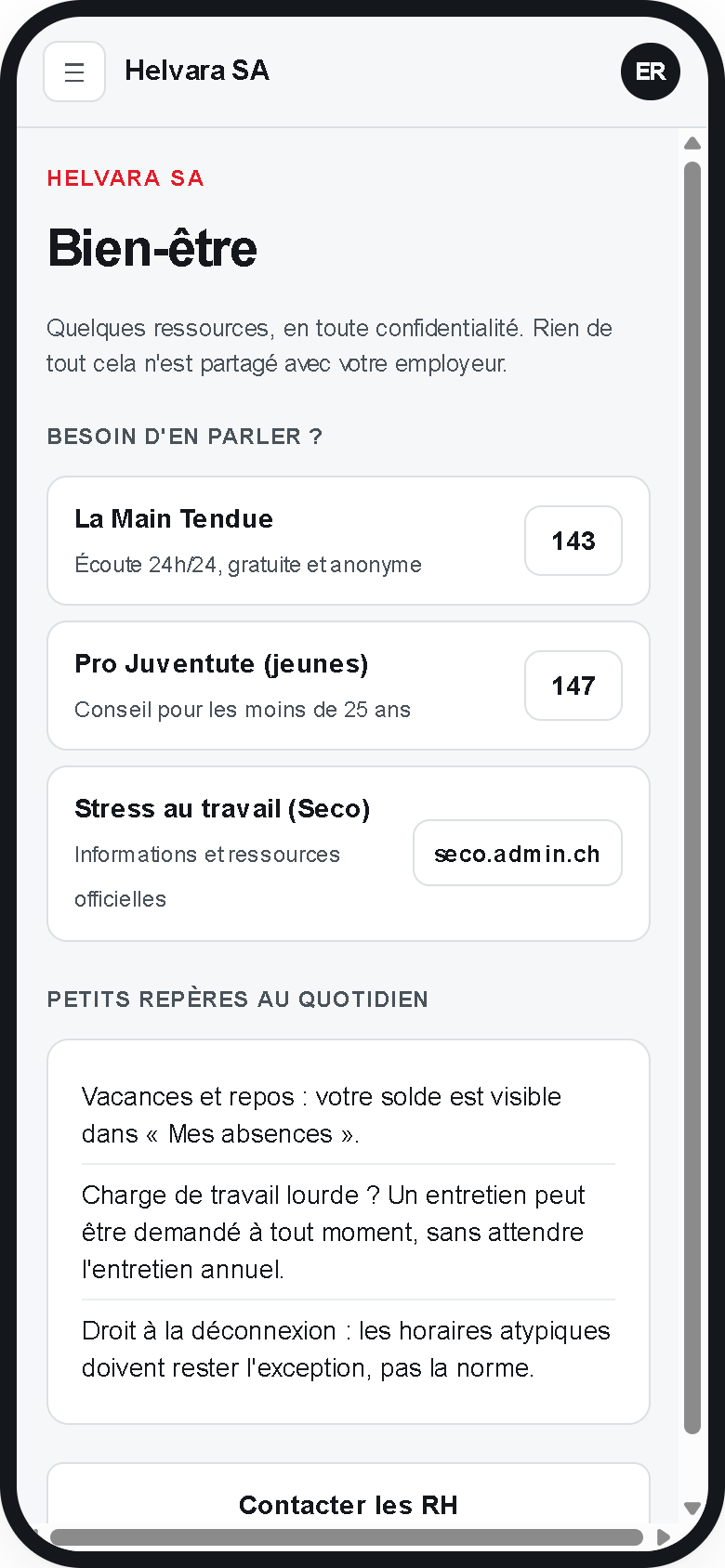 Bien-être - Helvara mobile